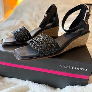 Vince Camuto women's espadrille black sandals size 8.5 new